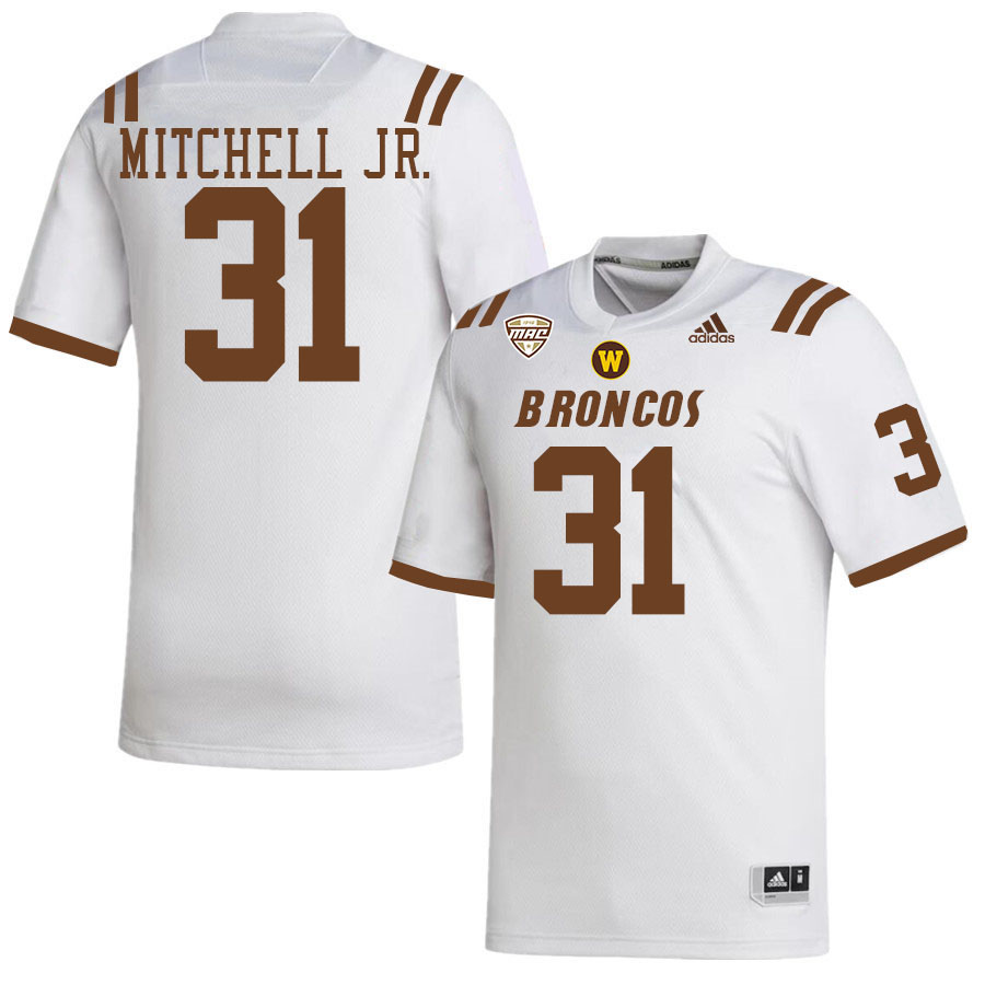 #31 Carlos Mitchell Jr. Western Michigan Broncos College Football Jerseys Stitched-White